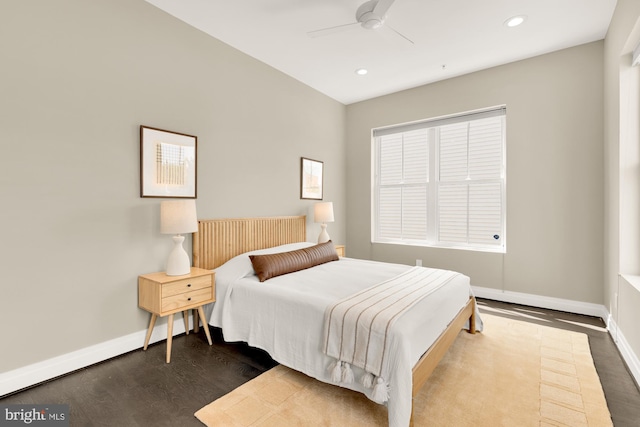 770 Park Rd NW Unit 201, Washington, DC 20010 - bedroom with dark wood finished floors, recessed lighting, and ceiling fan
