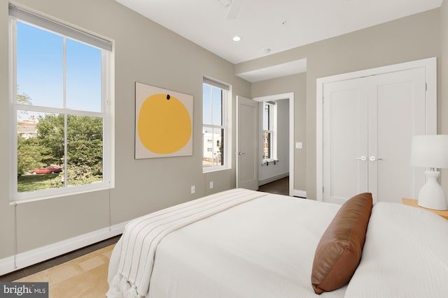 770 Park Rd NW Unit 201, Washington, DC 20010 - bedroom with multiple windows, recessed lighting, and a closet