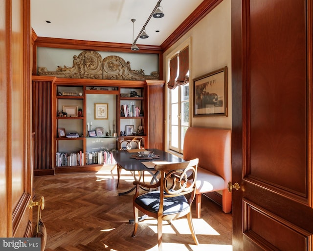 2740 Chain Bridge Rd NW, Washington, DC 20016 - dining space featuring crown molding