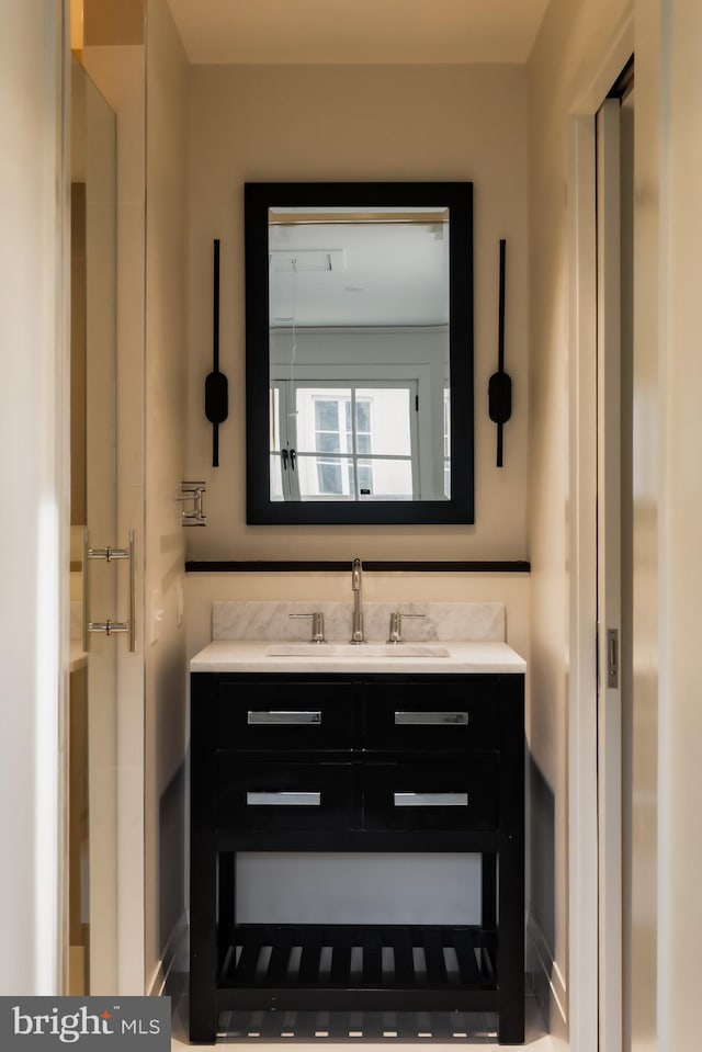 2740 Chain Bridge Rd NW, Washington, DC 20016 - bathroom with baseboards and vanity