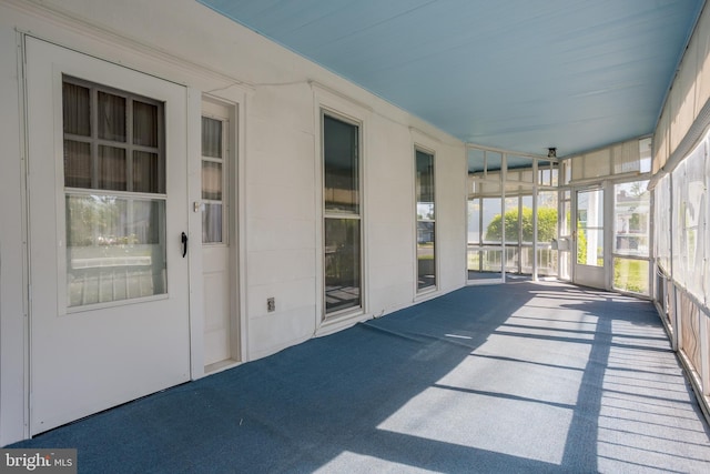 view of unfurnished sunroom