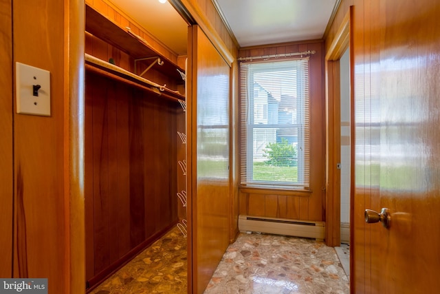 interior space featuring baseboard heating