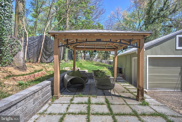 view of patio featuring a gazebo