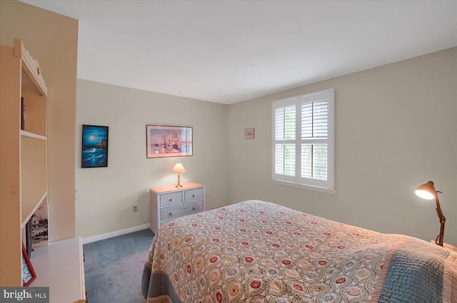 bedroom with baseboards and carpet flooring