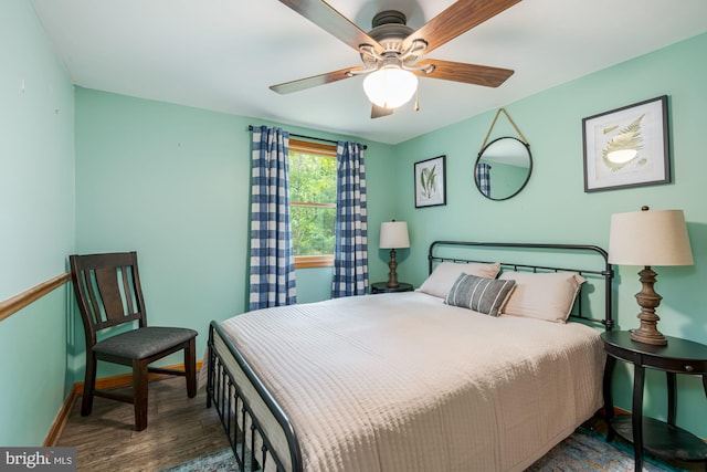371 Oak Hill Rd, Berkeley Springs, WV 25411 - bedroom featuring baseboards, ceiling fan, and wood finished floors