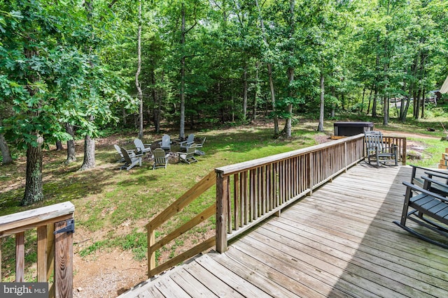 371 Oak Hill Rd, Berkeley Springs, WV 25411 - wooden terrace with a yard