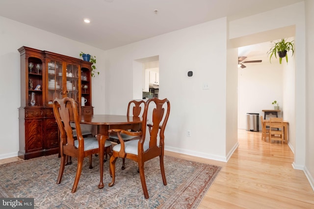 6126 Quiet Times, Columbia, MD 21045 - dining area with light wood finished floors, a ceiling fan, baseboards, and recessed lighting