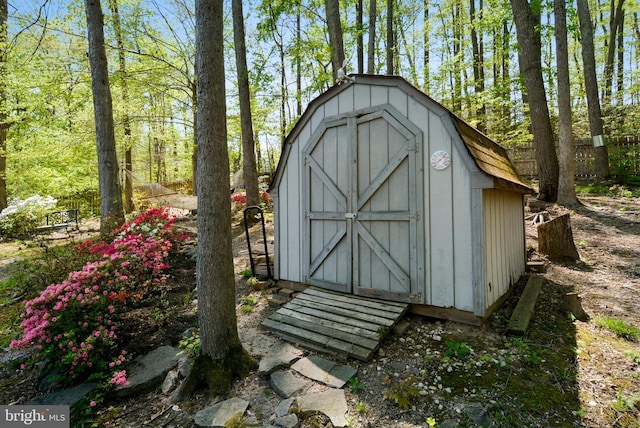 view of shed