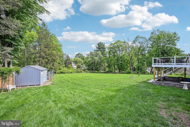 3357 Huntingdon Pike, Huntingdon Valley, PA 19006 - view of grassy yard with a deck and stairs