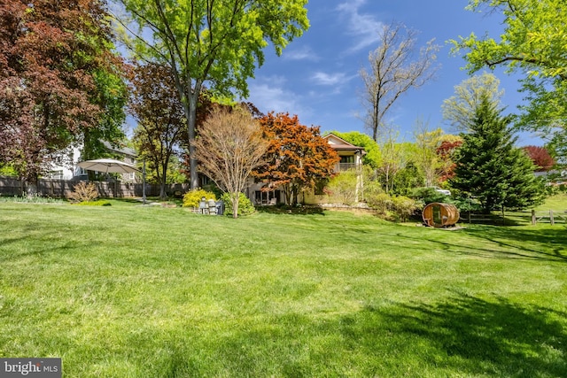 view of yard with fence