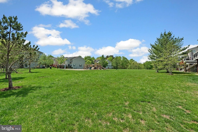 view of yard featuring a playground