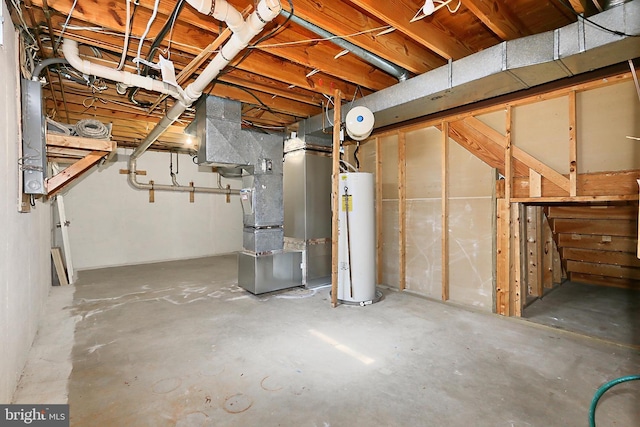 13407 Brookfield Dr, Chantilly, VA 20151 - unfinished below grade area featuring gas water heater and heating unit