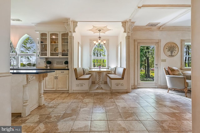 1012 S Creek View Ct, Churchton, MD 20733 - interior space with visible vents, ornamental molding, baseboards, and a wealth of natural light