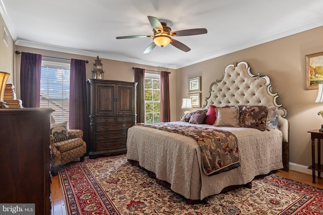 139 Watson Mill Rd, Landenberg, PA 19350 - bedroom with wood finished floors, crown molding, and ceiling fan