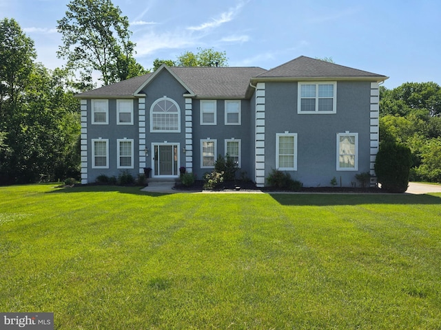 194 Jockey Hollow Run, Woolwich Twp, NJ 08085 - colonial house with a front lawn and stucco siding