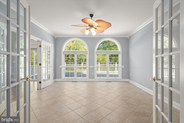 interior space featuring french doors
