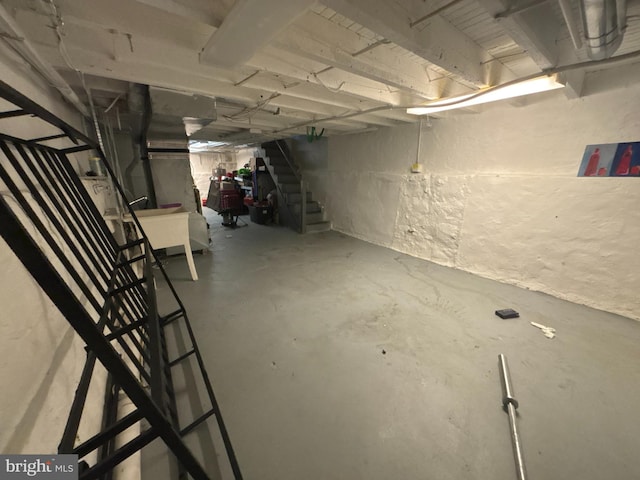 1107 E 11th St, Crum Lynne, PA 19022 - unfinished below grade area featuring stairs