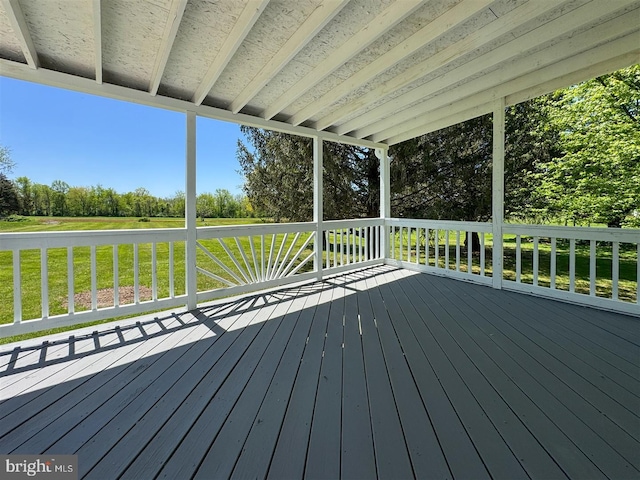 deck with a lawn