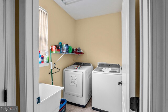 54 Durham Ln, Smyrna, DE 19977 - laundry area with independent washer and dryer and light tile patterned flooring
