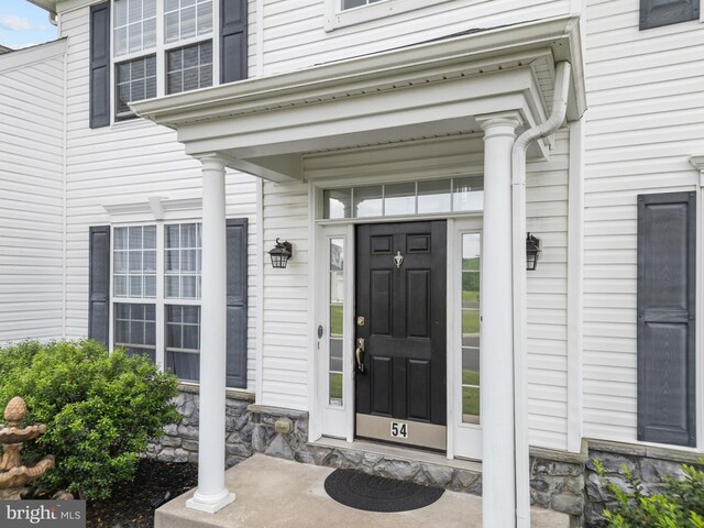 54 Durham Ln, Smyrna, DE 19977 - doorway to property with stone siding