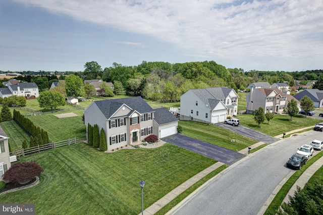 drone / aerial view featuring a residential view