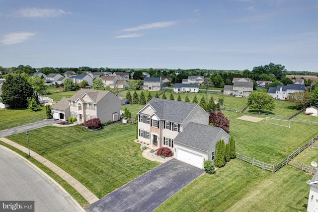 birds eye view of property featuring a residential view