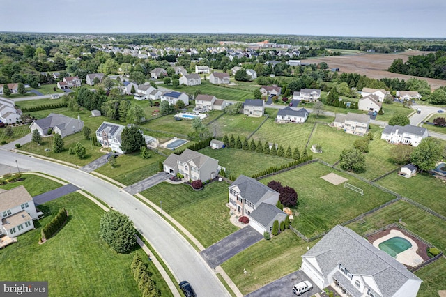 drone / aerial view with a residential view