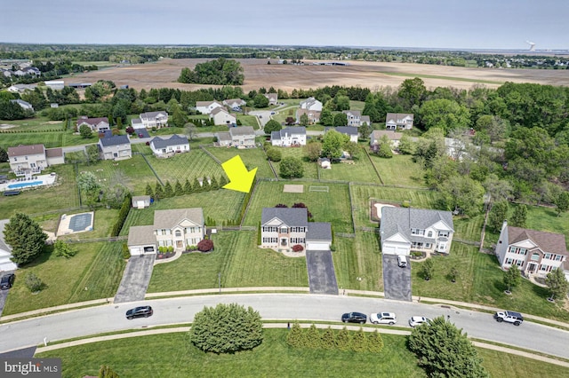 drone / aerial view featuring a residential view