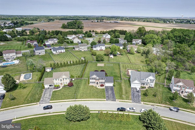 drone / aerial view with a residential view