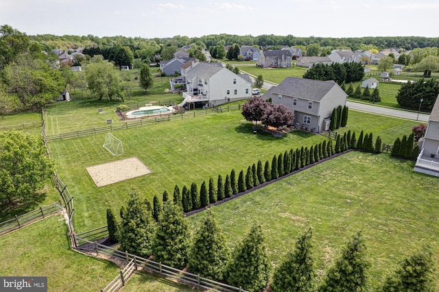 birds eye view of property featuring a residential view