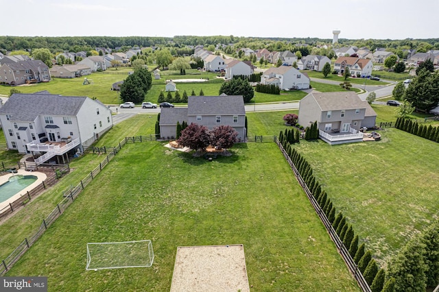 bird's eye view featuring a residential view