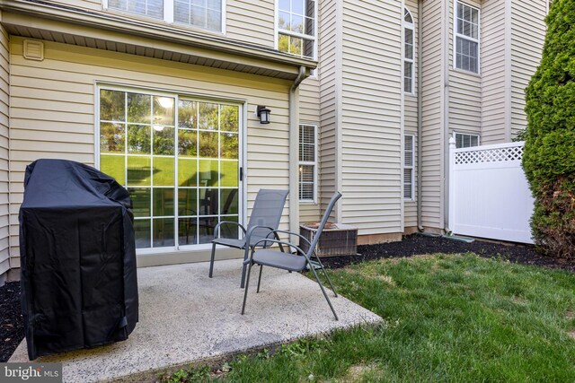 view of patio / terrace with fence and area for grilling