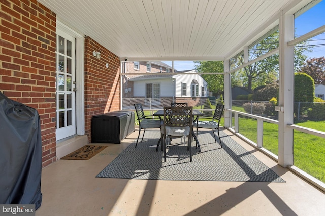view of sunroom