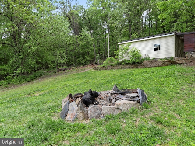 74 Red Maple Ln, Harpers Ferry, WV 25425 - view of yard featuring an outdoor fire pit