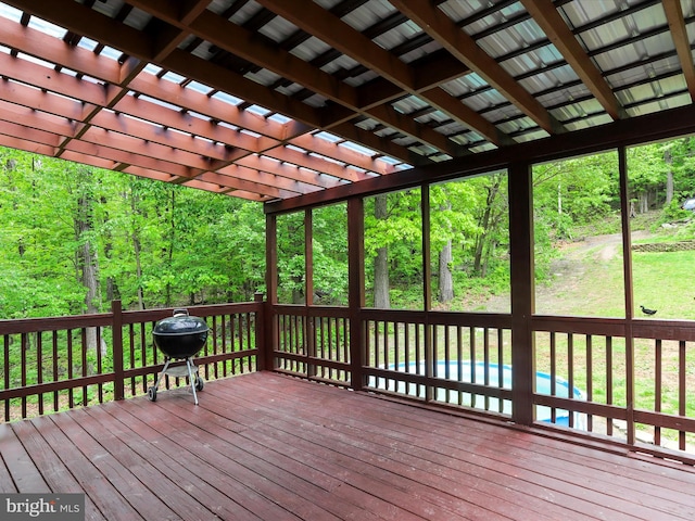 74 Red Maple Ln, Harpers Ferry, WV 25425 - deck with a swimming pool, area for grilling, and a pergola