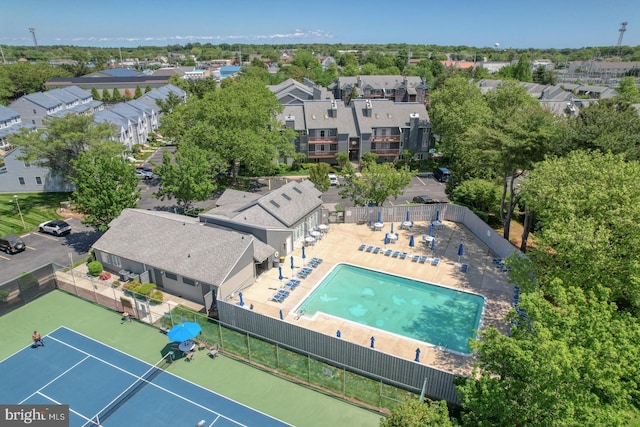 3201 Blue Heron Dr Unit 01, Rehoboth Beach, DE 19971 - aerial perspective of suburban area featuring a pool