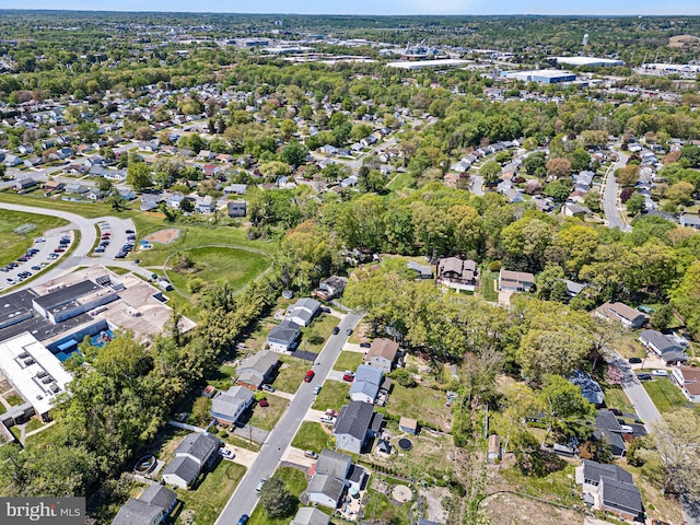 aerial view featuring a residential view