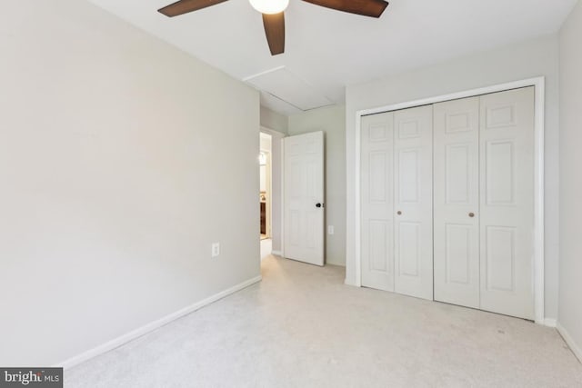 12104 Stallion Ct, Woodbridge, VA 22192 - unfurnished bedroom with carpet floors, a ceiling fan, baseboards, and a closet