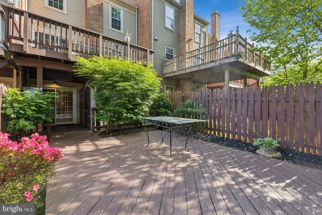 wooden terrace with fence