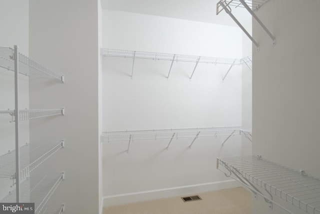 walk in closet with visible vents