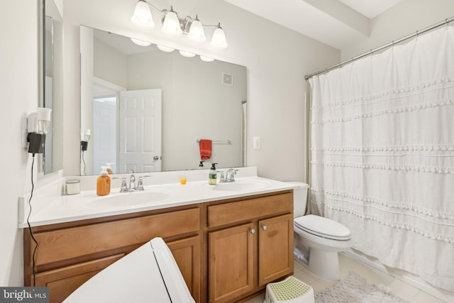 207 Community Center Ave Unit 207, Gaithersburg, MD 20878 - full bath featuring tile patterned flooring, a sink, double vanity, and toilet
