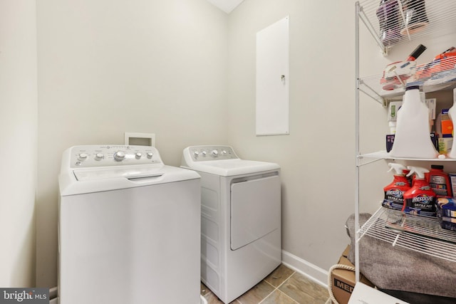 207 Community Center Ave Unit 207, Gaithersburg, MD 20878 - laundry area featuring separate washer and dryer, laundry area, and baseboards
