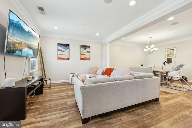 207 Community Center Ave Unit 207, Gaithersburg, MD 20878 - living area featuring baseboards, recessed lighting, wood finished floors, and a chandelier