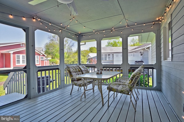 708 Radial Dr, Bethany Beach, DE 19930 - sunroom with a ceiling fan