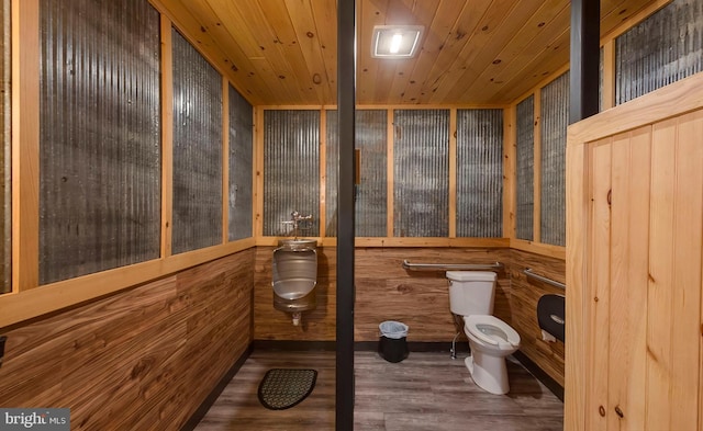 4547 Red Rock Rd, Benton, PA 17814 - bathroom featuring wood ceiling, toilet, and wood finished floors