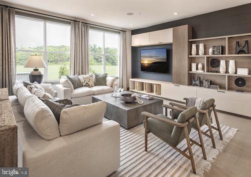 interior space featuring recessed lighting and wood finished floors