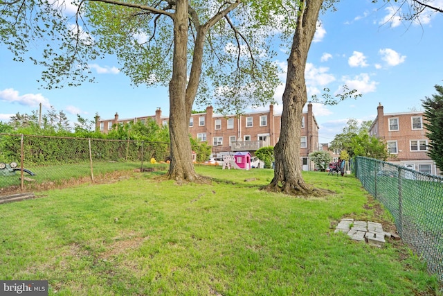 view of yard with fence