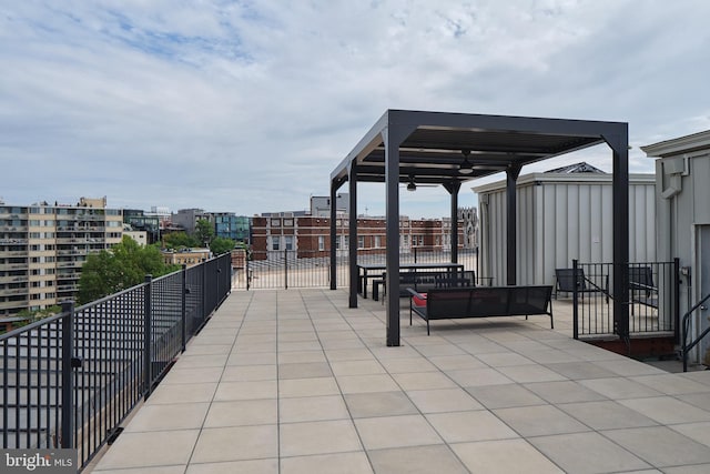 view of patio / terrace with ceiling fan