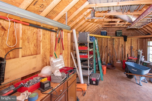 view of storage area