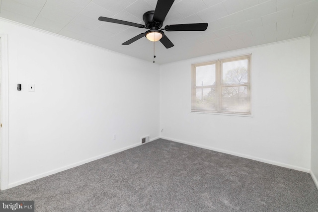 1414 Simpson St, Marcus Hook, PA 19061 - empty room with crown molding, baseboards, visible vents, and carpet